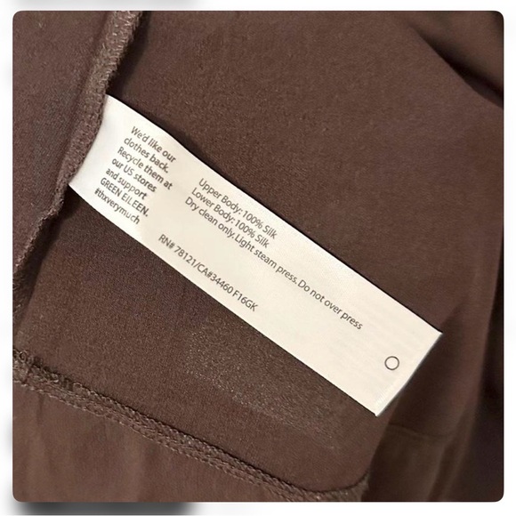 Eileen Fisher 100% Silk Brown Layered Tunic Top 3X Lagenlook Minimalist Airy - Picture 5 of 8